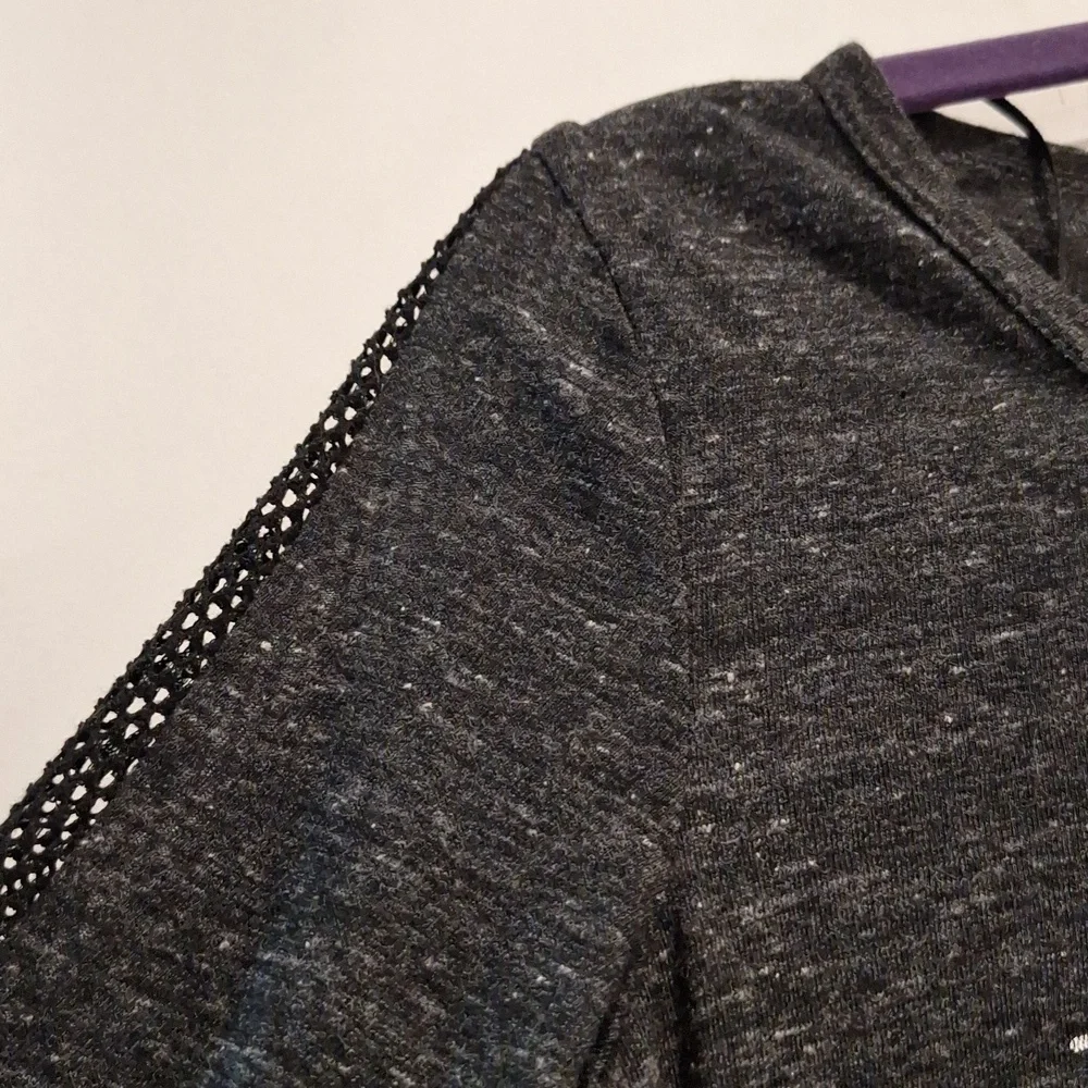 Harley-Davidson Charcoal Long Sleeve Tee Foxy W/ Fishnet Size M - Picture 3 of 11